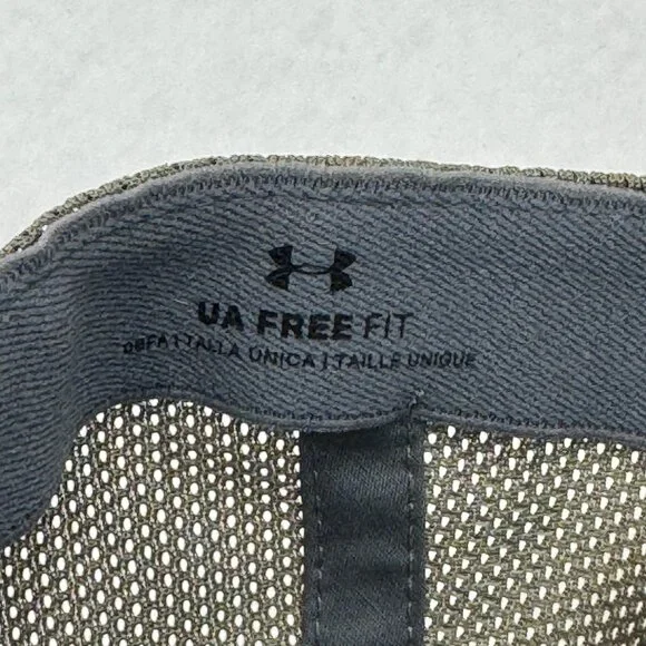 Under Armour Adjustable Tan Mesh Trucker Hat Embroidered Free Fit Snapback Cap - Picture 9 of 9